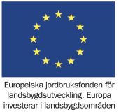 Europeiska jordbruksfonden för landsbygdsutveckling. Logotyp med EU-flagga